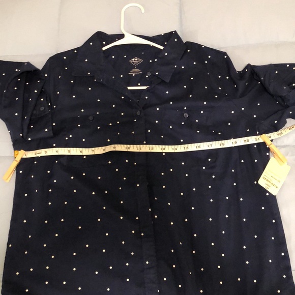 NWT Navy Polka Dot Blouse - Picture 4 of 8